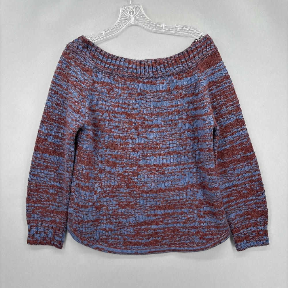 Rachel Comey Sweater Women Medium Blue Brown Alpaca Blend Knit Zip Back Pullover